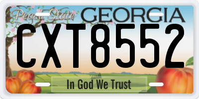 GA license plate CXT8552