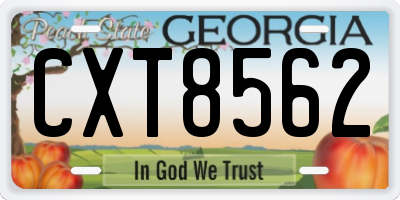 GA license plate CXT8562