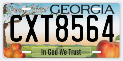 GA license plate CXT8564