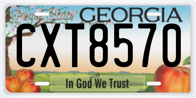 GA license plate CXT8570