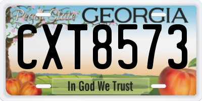 GA license plate CXT8573