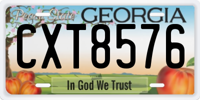 GA license plate CXT8576