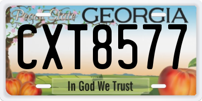 GA license plate CXT8577