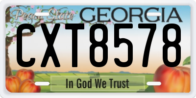 GA license plate CXT8578