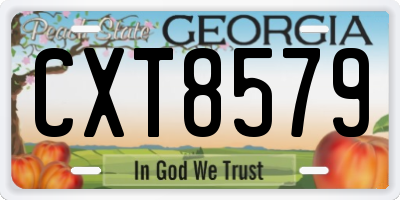GA license plate CXT8579