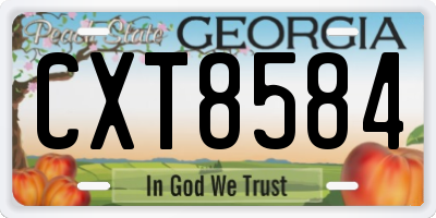 GA license plate CXT8584