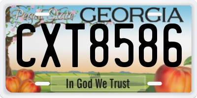 GA license plate CXT8586