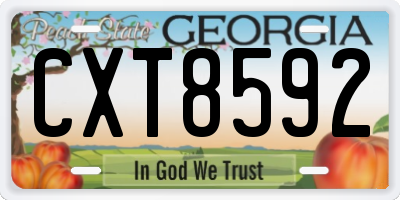 GA license plate CXT8592