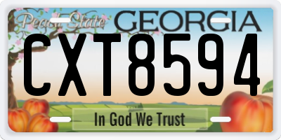 GA license plate CXT8594