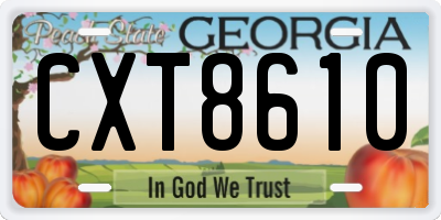 GA license plate CXT8610