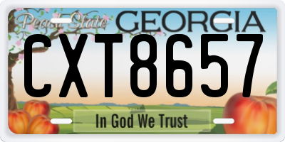 GA license plate CXT8657