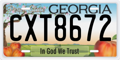 GA license plate CXT8672
