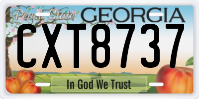 GA license plate CXT8737
