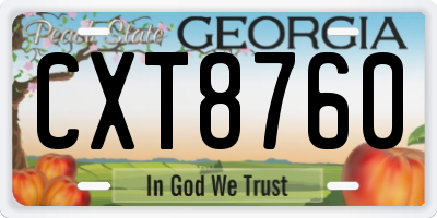 GA license plate CXT8760