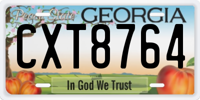 GA license plate CXT8764