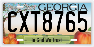 GA license plate CXT8765