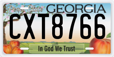 GA license plate CXT8766