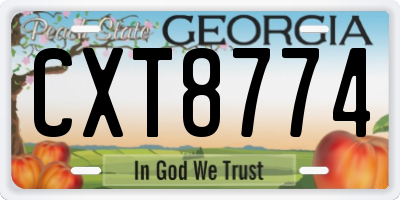 GA license plate CXT8774