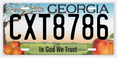 GA license plate CXT8786