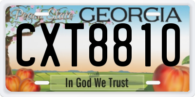 GA license plate CXT8810