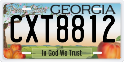 GA license plate CXT8812
