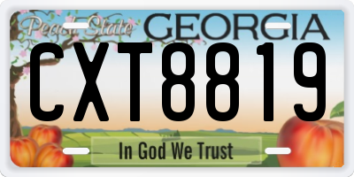 GA license plate CXT8819
