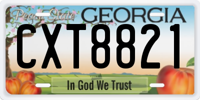 GA license plate CXT8821