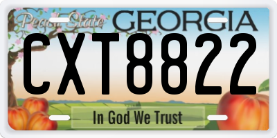 GA license plate CXT8822