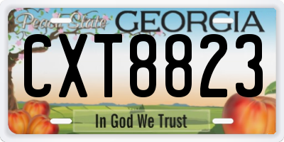 GA license plate CXT8823