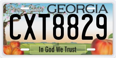 GA license plate CXT8829