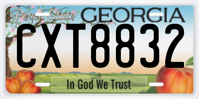GA license plate CXT8832