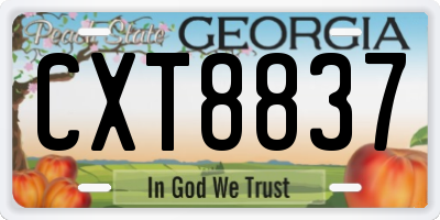 GA license plate CXT8837