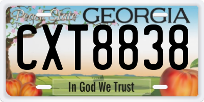 GA license plate CXT8838