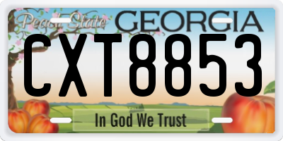 GA license plate CXT8853