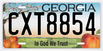 GA license plate CXT8854