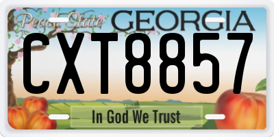 GA license plate CXT8857