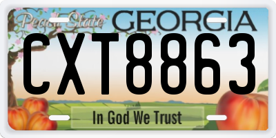 GA license plate CXT8863
