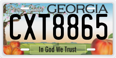 GA license plate CXT8865