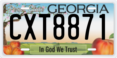GA license plate CXT8871