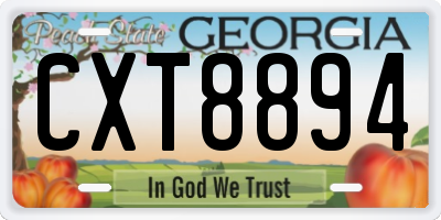 GA license plate CXT8894