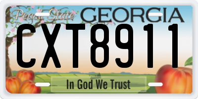 GA license plate CXT8911