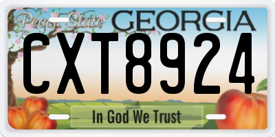 GA license plate CXT8924