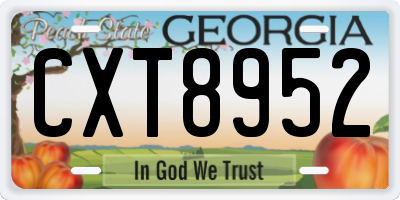 GA license plate CXT8952