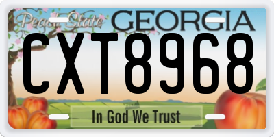 GA license plate CXT8968