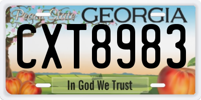 GA license plate CXT8983