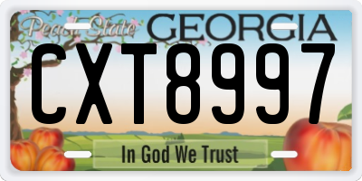 GA license plate CXT8997