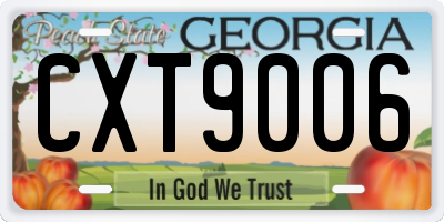 GA license plate CXT9006