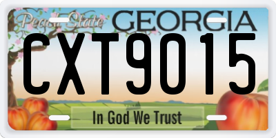 GA license plate CXT9015