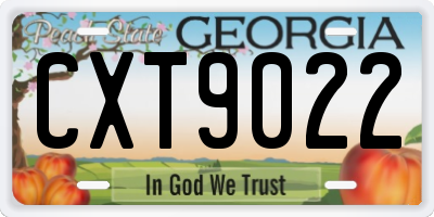 GA license plate CXT9022
