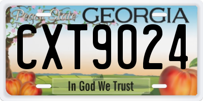 GA license plate CXT9024